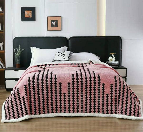 Deka s krznom 200 × 230 cm – roza