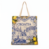 Croatia Lemon Map Tote Bag