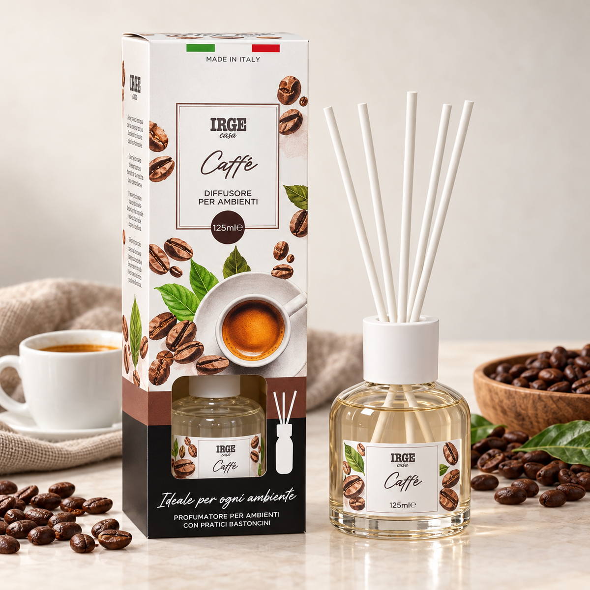 IRGE mirisni difuzor sa štapićima 125 ml – Kava