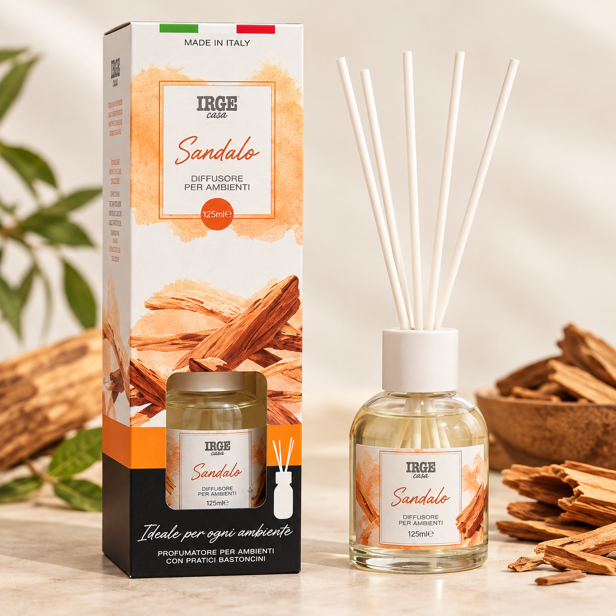 IRGE mirisni difuzor sa štapićima 125 ml – Sandalovina