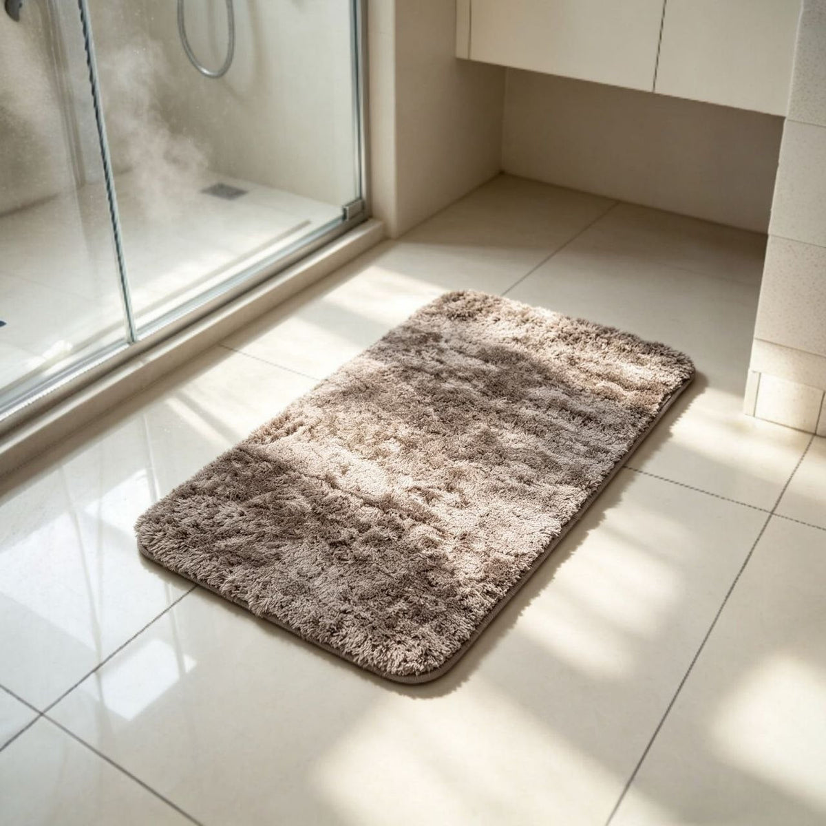 Meki korak shaggy kupaonski tepih 45 × 75 cm – Smeđa