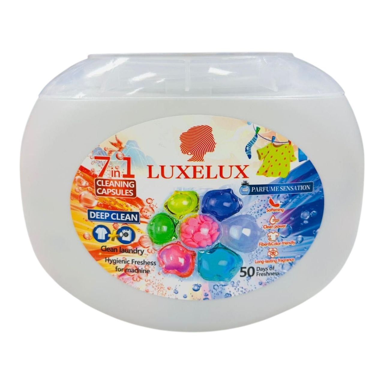 LUXELUX 7 u 1 – kapsule za njegu rublja, 50 kom – pakiranje proizvoda