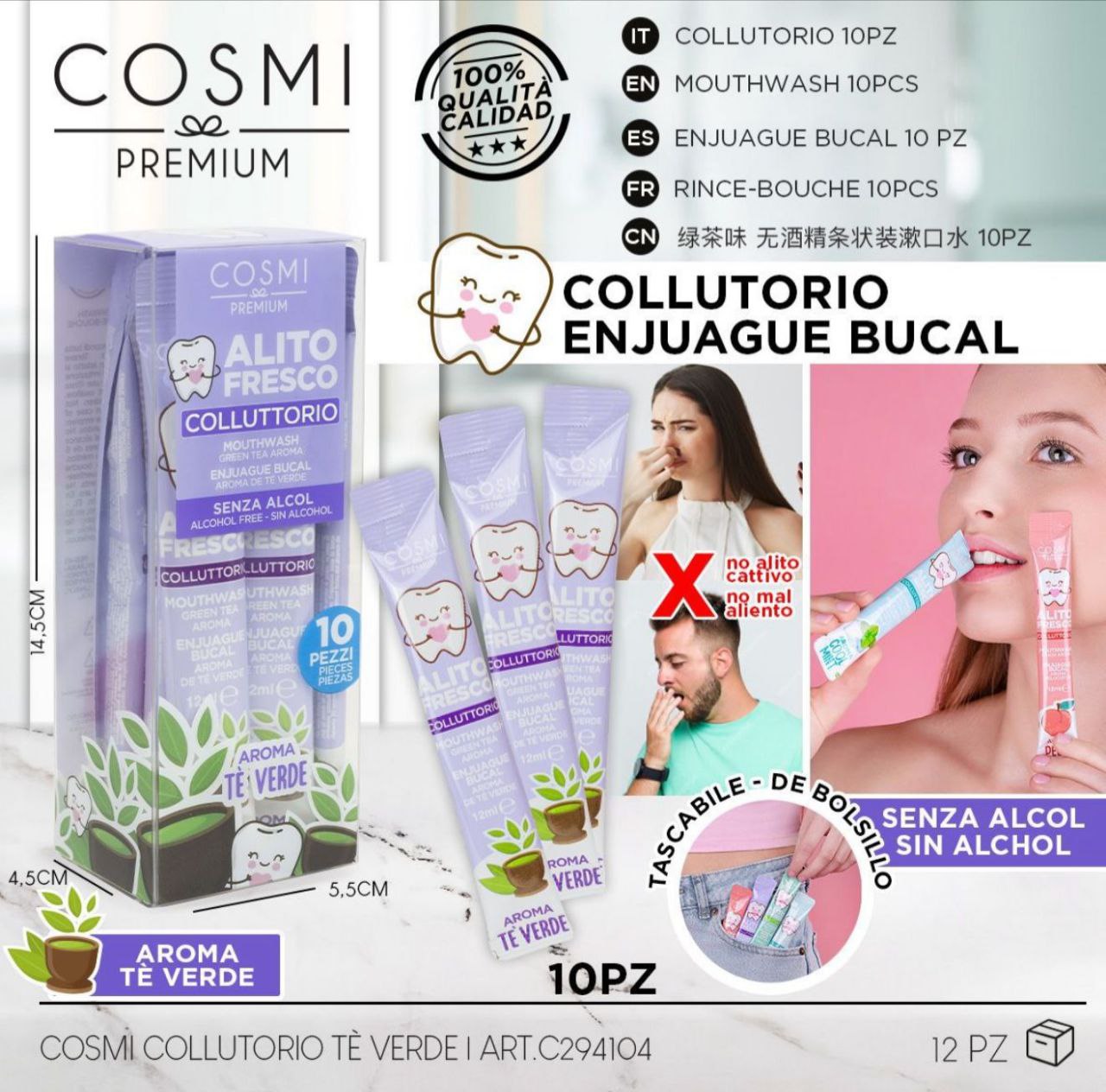 Fresh To Go – oralna vodica, 10 pojedinačnih pakiranja – prikaz 1