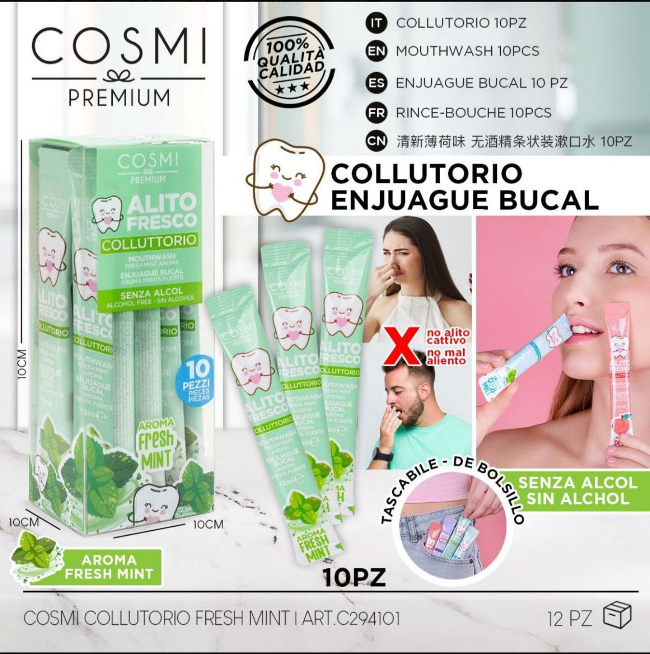 Fresh To Go – oralna vodica, 10 pojedinačnih pakiranja – prikaz 2