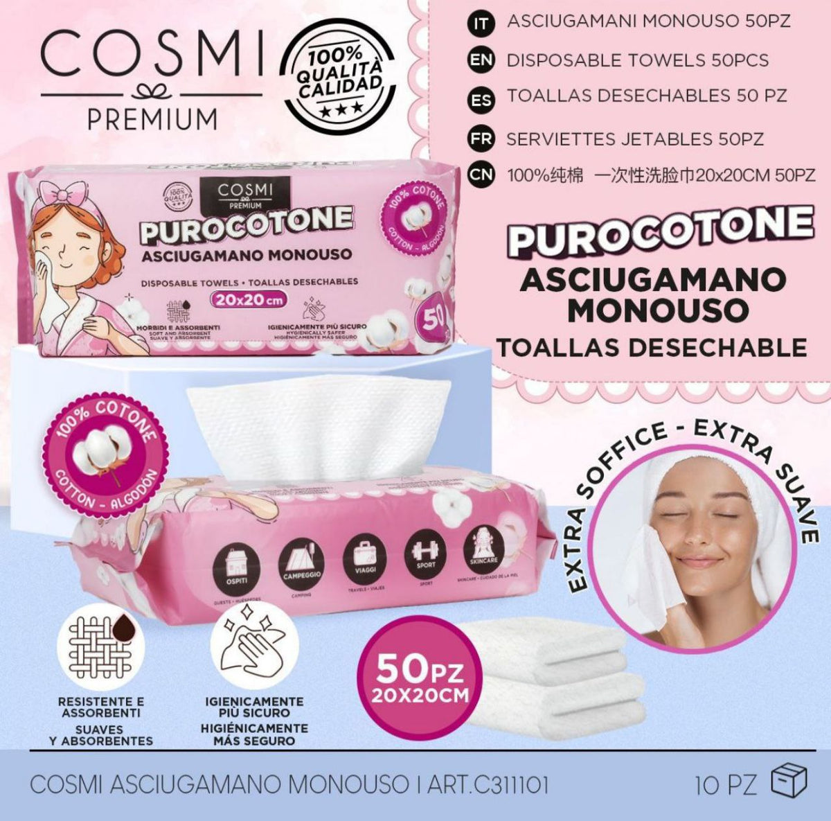Cotton Touch – jednokratni ručnici, 50 kom – prikaz 1