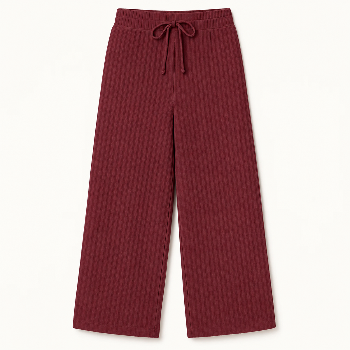 Pamučne rebraste culotte hlače – bordo crvena
