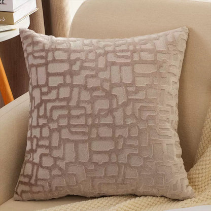 Plišana 3D jastučnica Kamen 45 × 45 cm – Bež