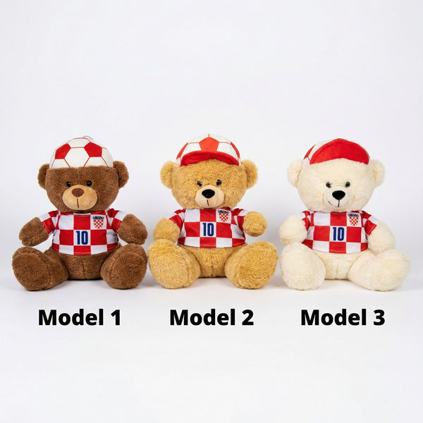 Plišani medvedić Croatia u dresu s brojem 10 – Model 1, Model 2, Model 3 – 28cm