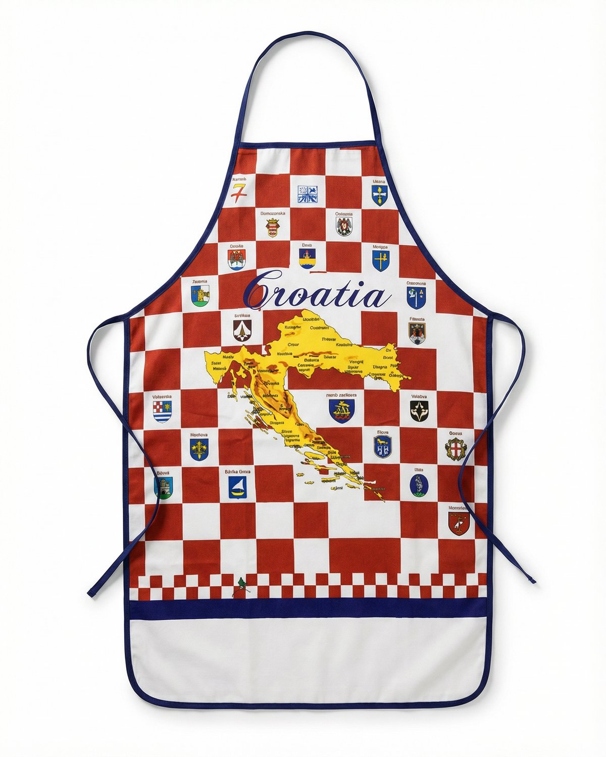 Croatia pregača Model 2 – kockasta crveno-bijela s kartom Hrvatske