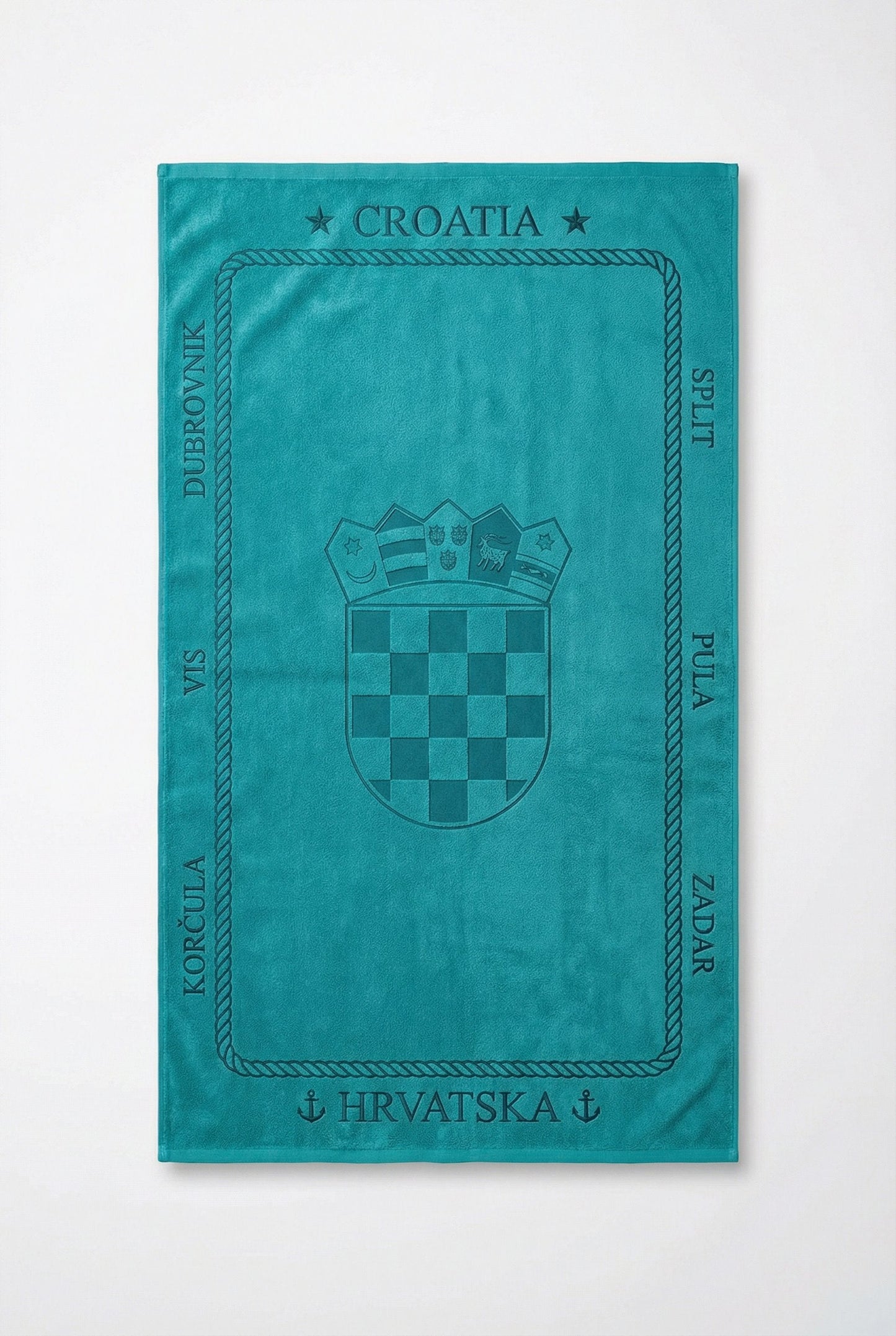 Croatia ručnik s grbom - Tirkizna boja