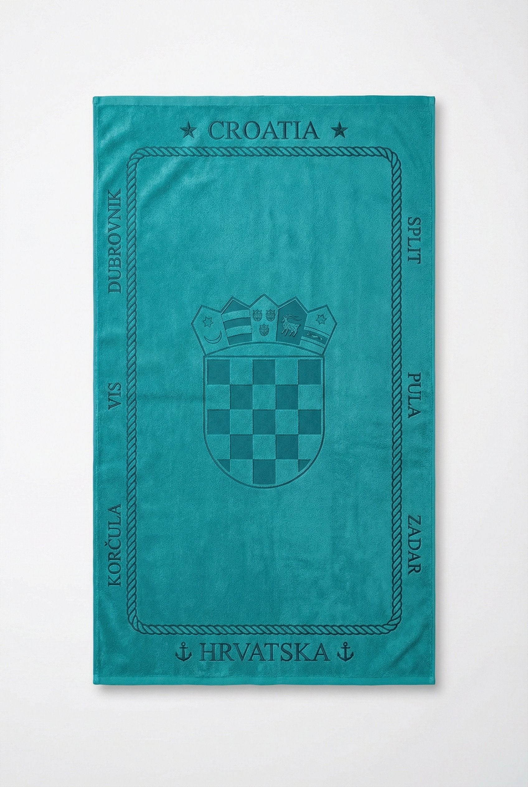 Croatia ručnik s grbom - Tirkizna boja