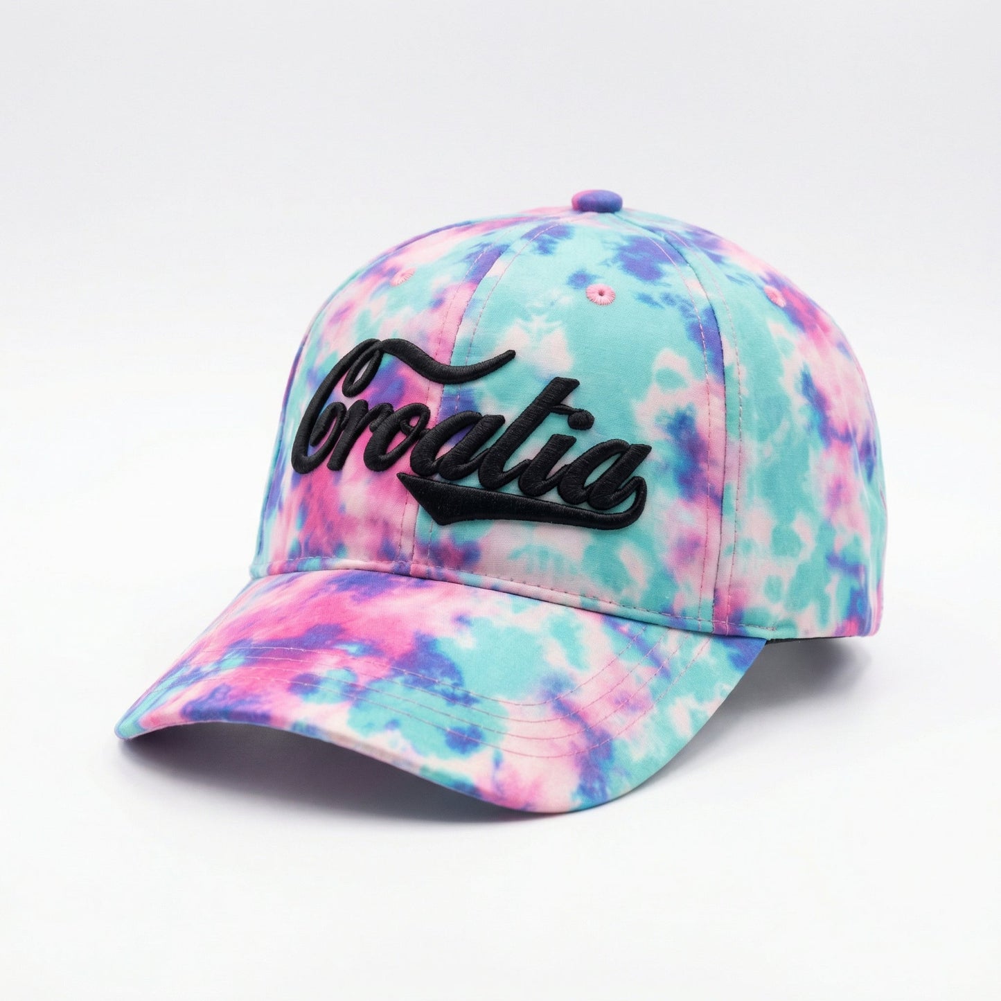 Croatia Tie-Dye Šilterica – Pastelna Batik s 3D Natpisom