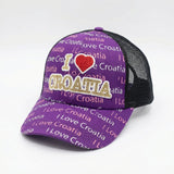 I Love Croatia Trucker Kapa – Ljubičasta
