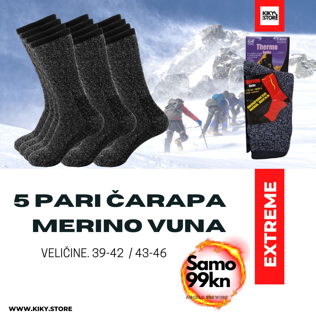 5 PARI TERMO ČARAPA KIKY STORE 