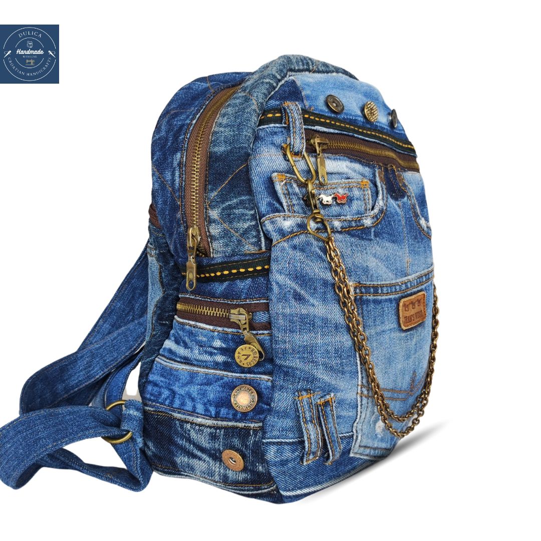 HANDMADE Recycled denim ruksak 3 KIKY STORE 