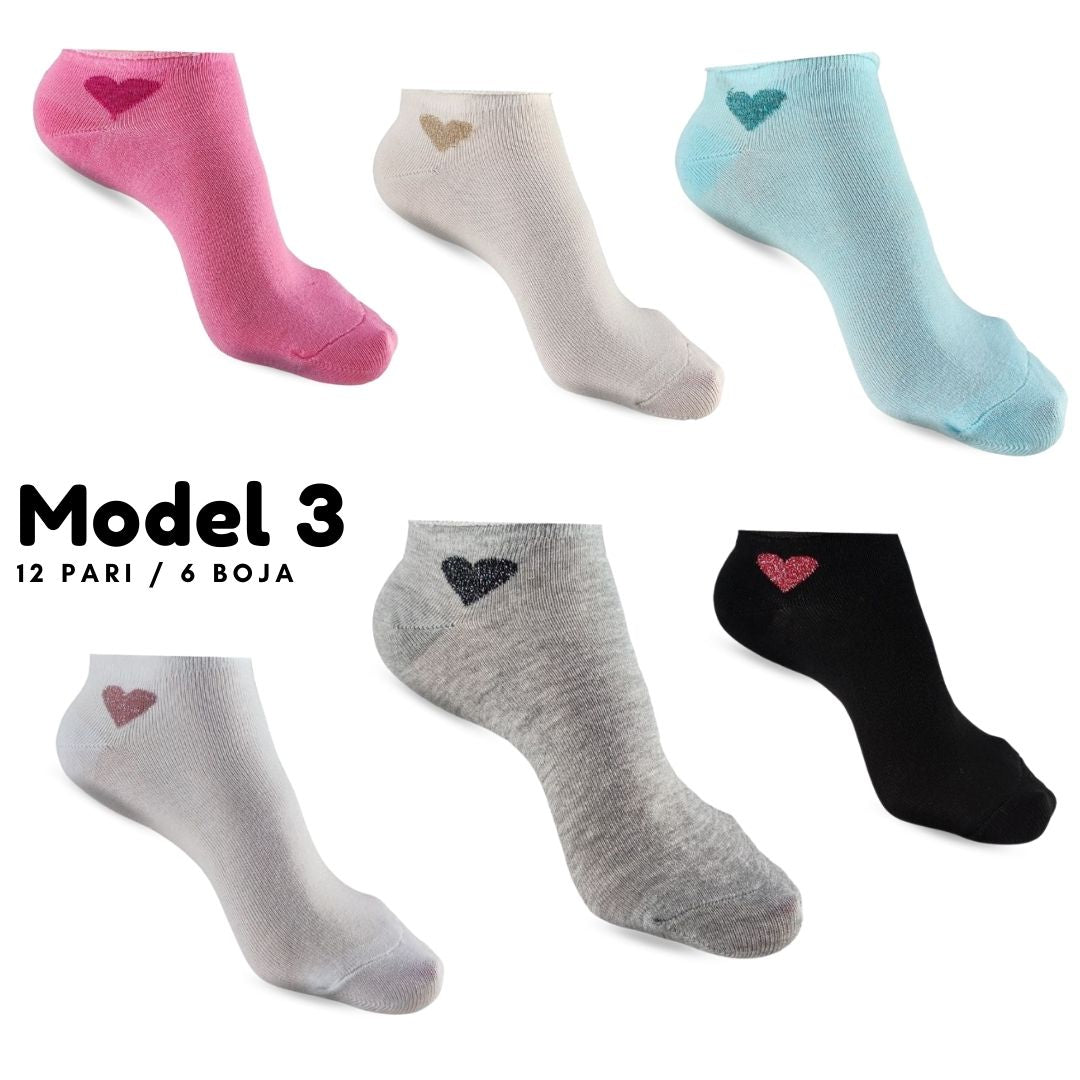 Pamučne čarape stopalice 24 pari KIKY STORE 36-40 MODEL 3 ( 12 pari ) 